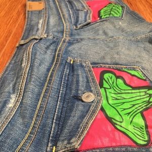 Custom African print Abercrombie jean shorts